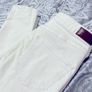 Hollister high rise super skinny jeans white